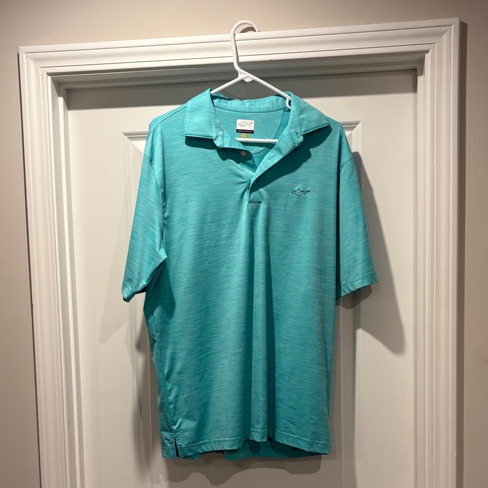 Greg Norman Men's Teal Performance Polo Shirt